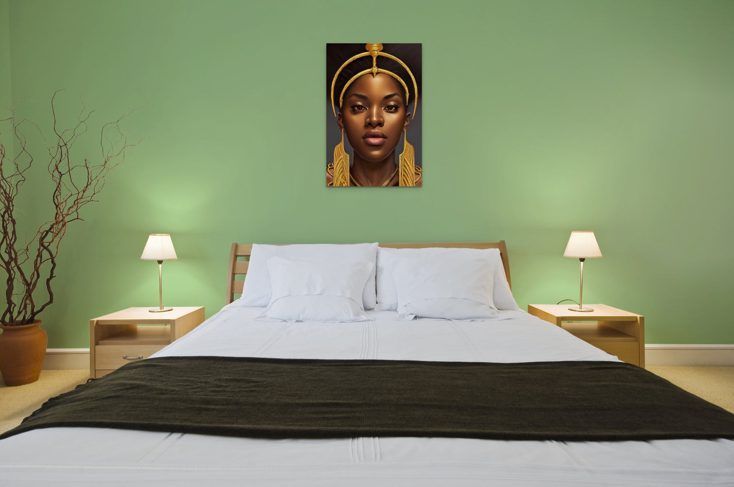 QUEEN SUWADA, African Portrait Canvas Wall Art.