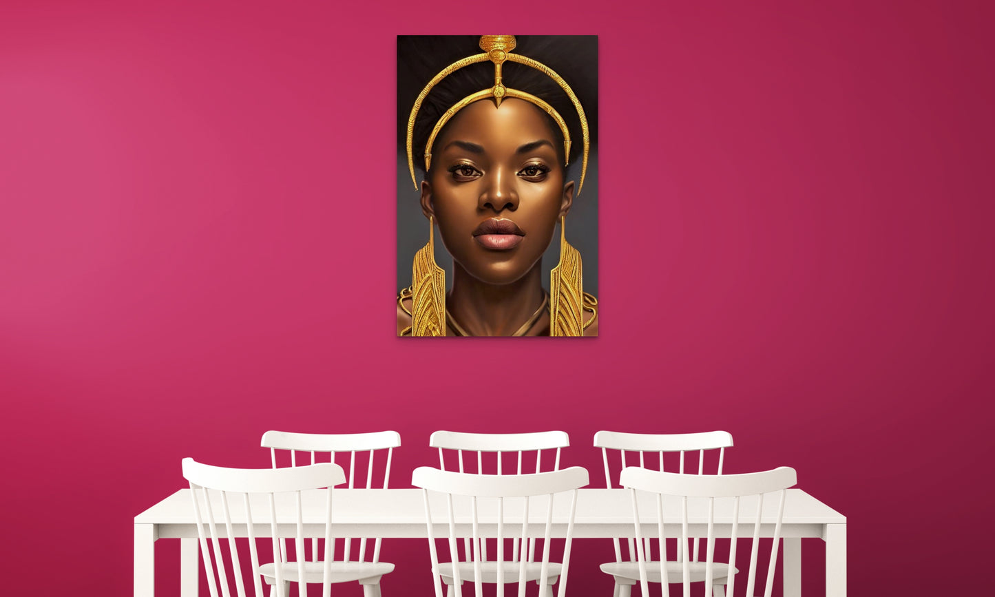QUEEN SUWADA, African Portrait Canvas Wall Art.