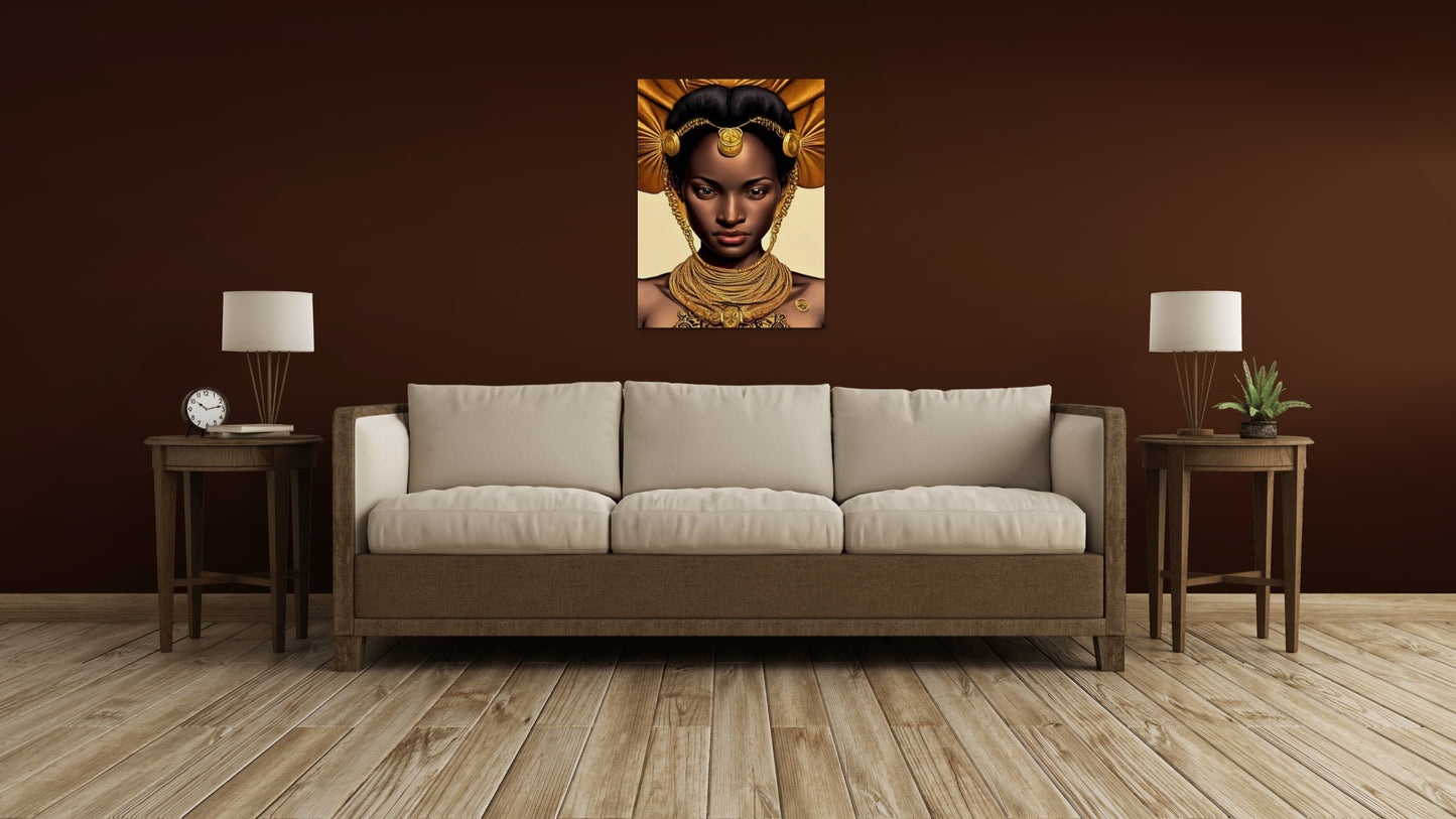 QUEEN DUVEENA, African Portrait Canvas Wall Art.