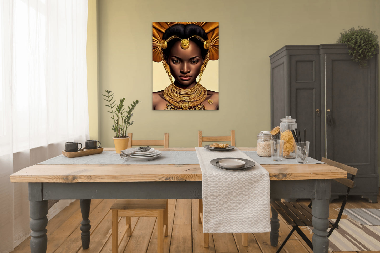 QUEEN DUVEENA, African Portrait Canvas Wall Art.