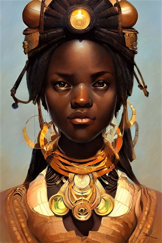 QUEEN UELLA, African Portrait Canvas Wall Art.