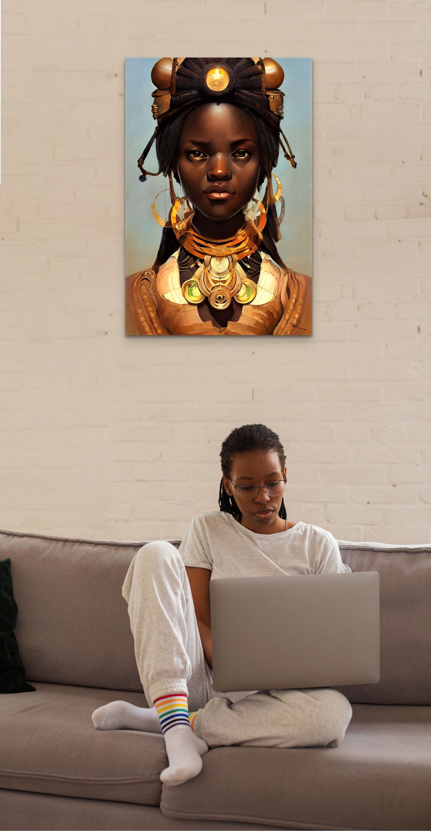 QUEEN UELLA, African Portrait Canvas Wall Art.