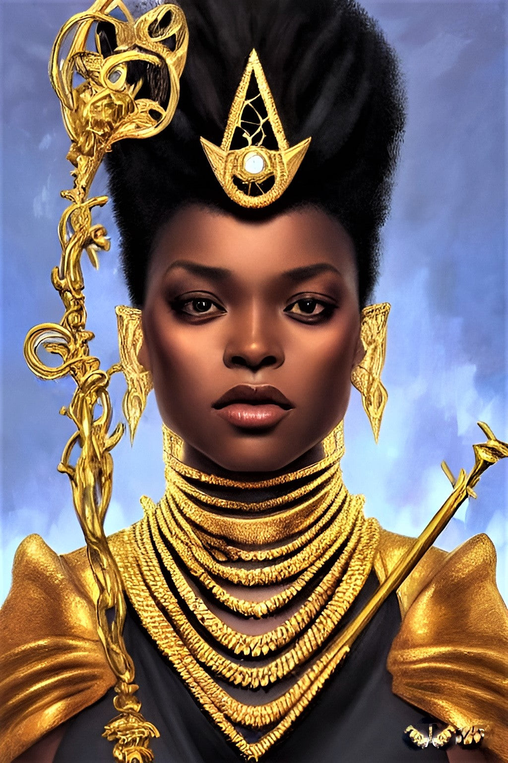 QUEEN WUBELLA, African Portrait Canvas Wall Art.