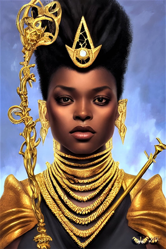 QUEEN WUBELLA, African Portrait Canvas Wall Art.