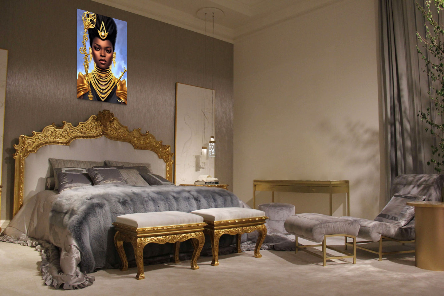 QUEEN WUBELLA, African Portrait Canvas Wall Art.