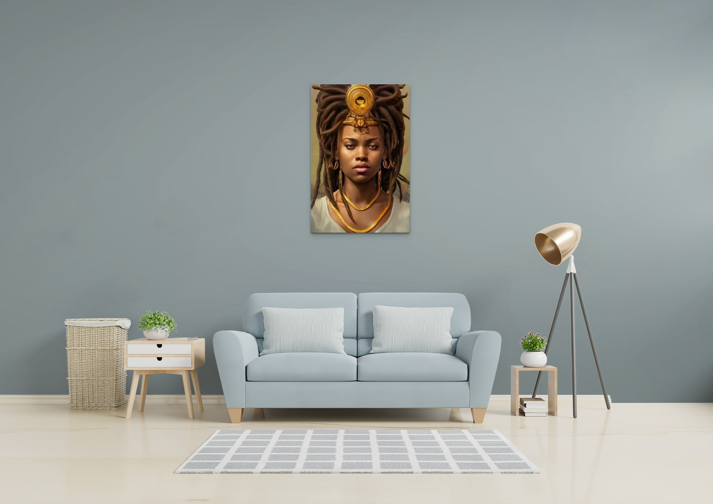 SISTREN BRAEDELLA, African Portrait Canvas Wall Art.