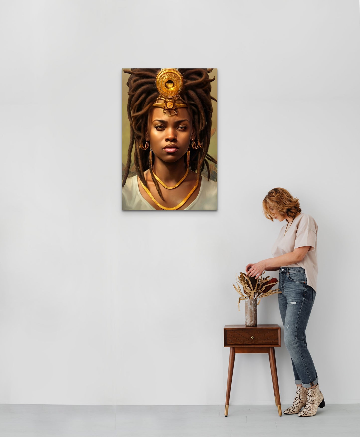SISTREN BRAEDELLA, African Portrait Canvas Wall Art.