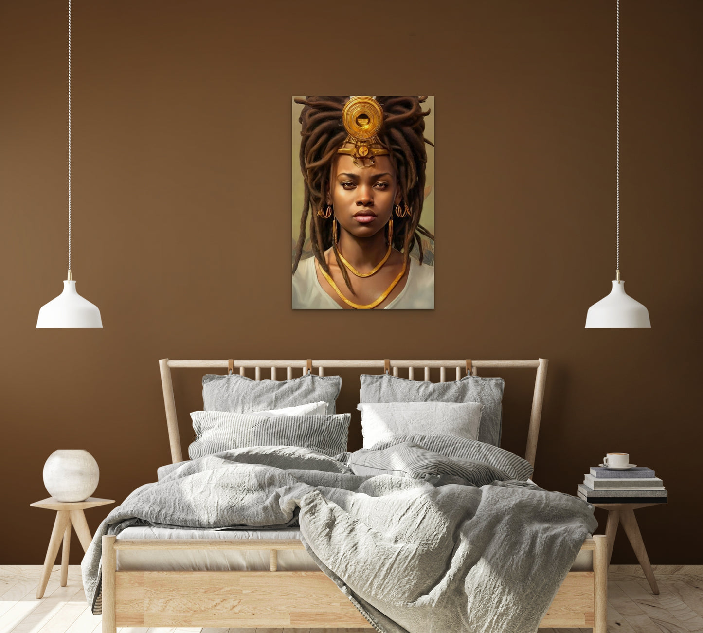 SISTREN BRAEDELLA, African Portrait Canvas Wall Art.