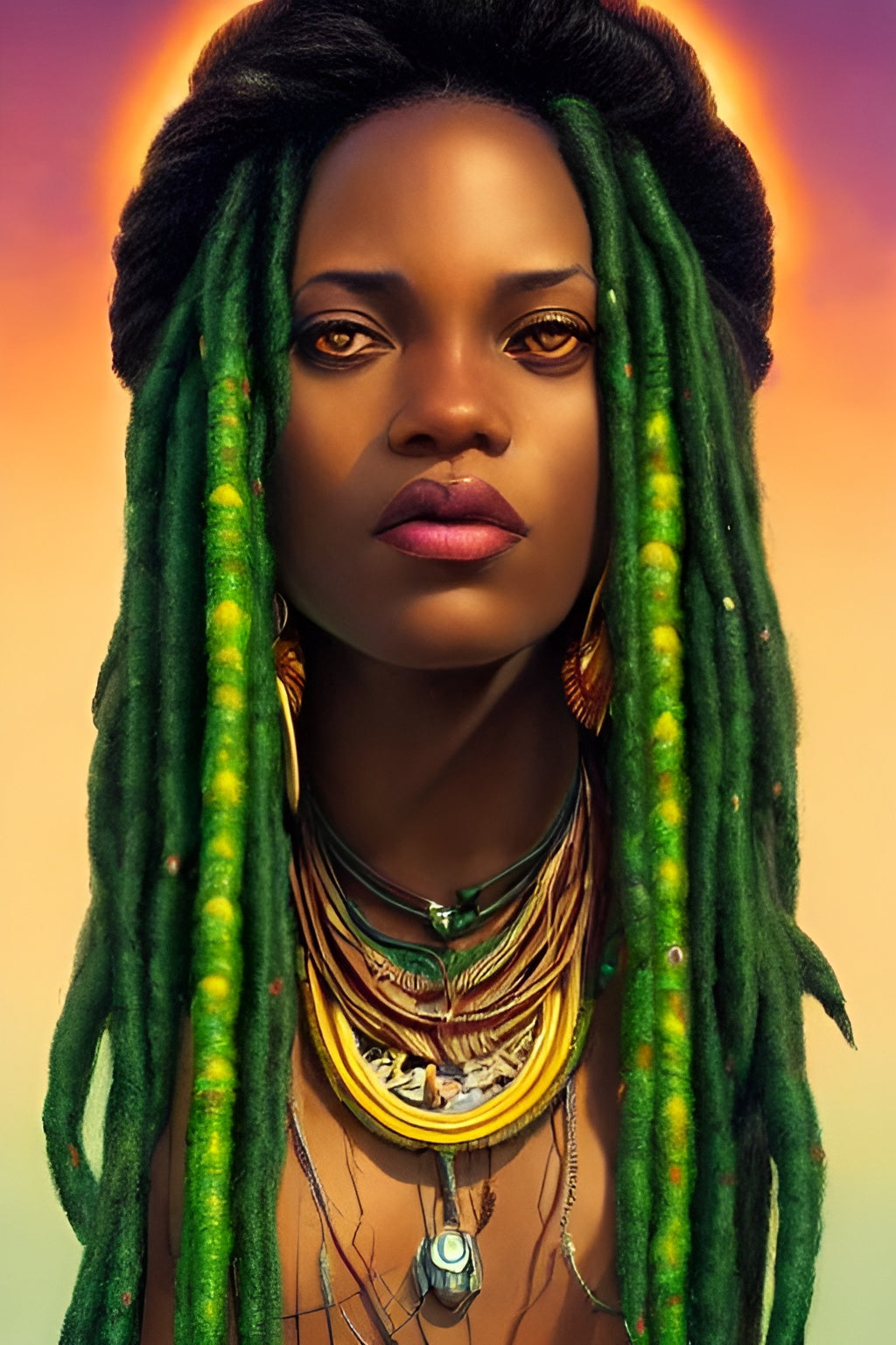 SISTREN KUNAHNEE, African Portrait Canvas Wall Art.