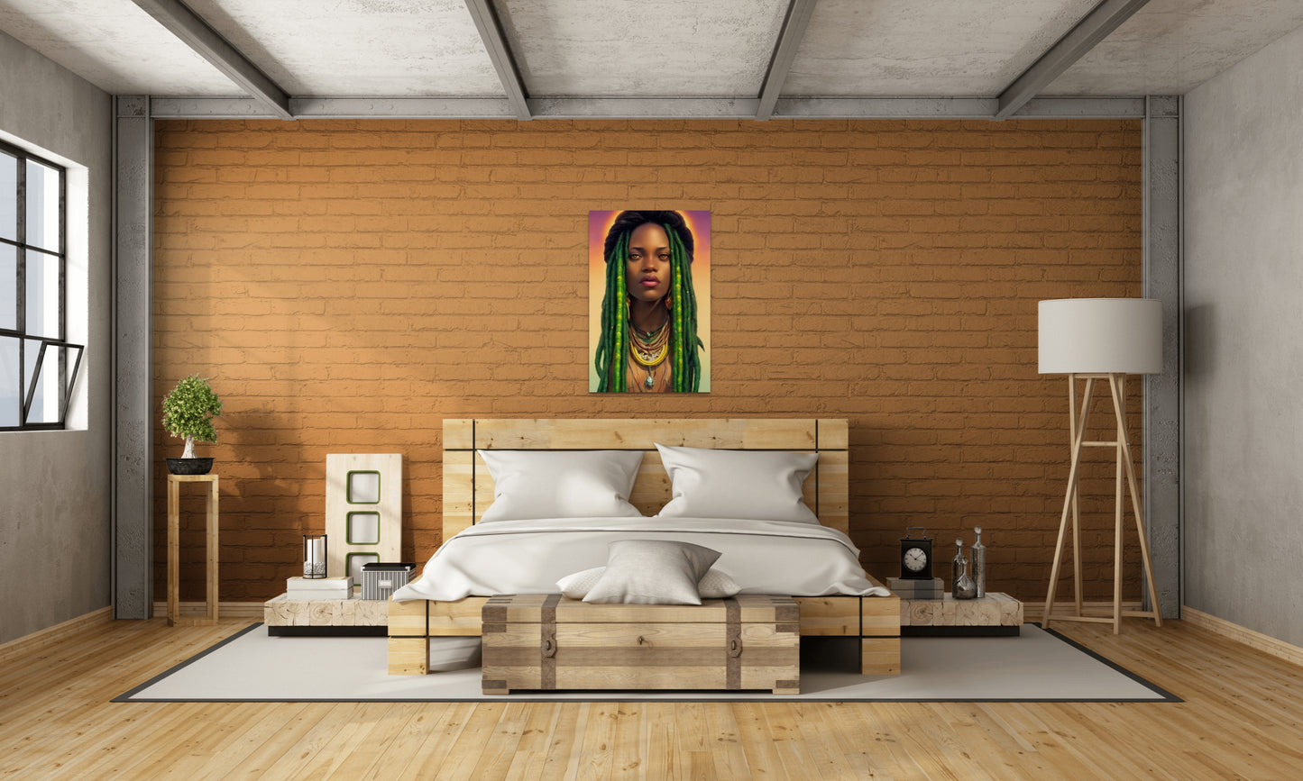 SISTREN KUNAHNEE, African Portrait Canvas Wall Art.
