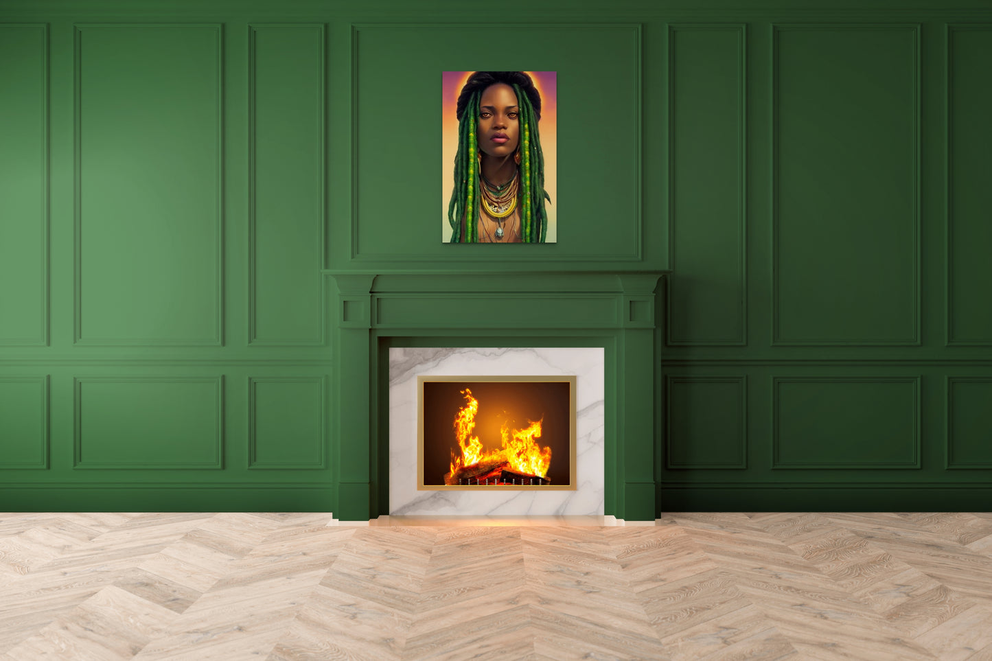 SISTREN KUNAHNEE, African Portrait Canvas Wall Art.
