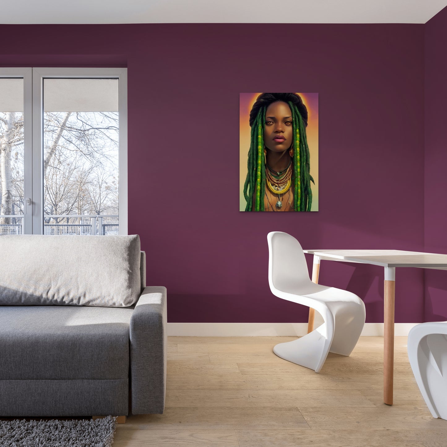 SISTREN KUNAHNEE, African Portrait Canvas Wall Art.