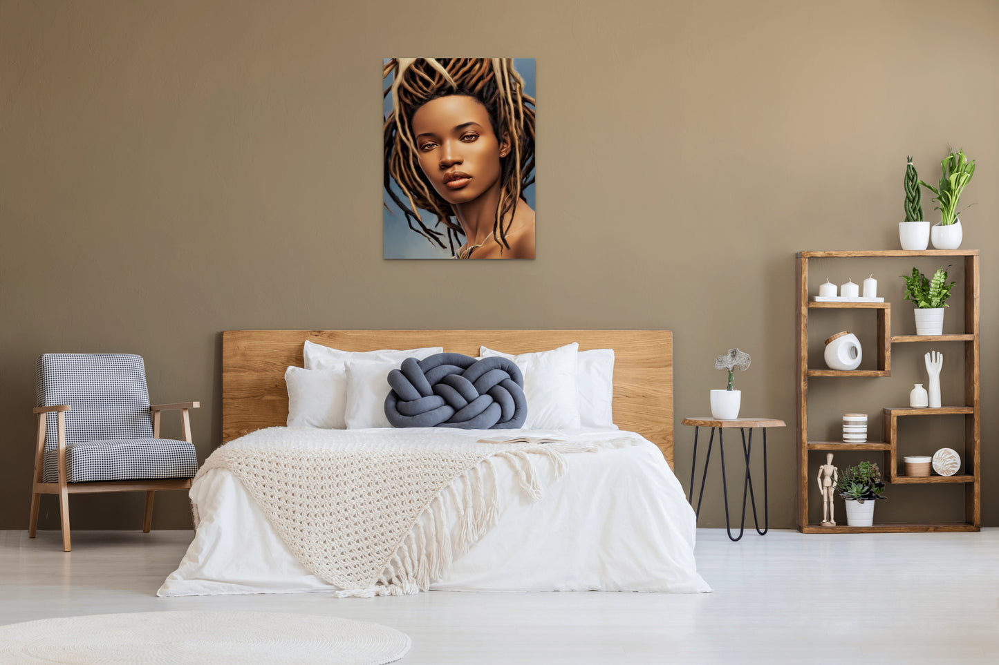 SISTREN MADAFNEE, African Portrait Canvas Wall Art.