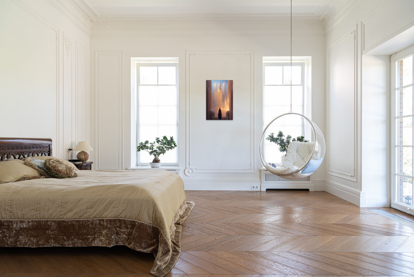 TEMPLE OF DIVINITY, African Portrait Canvas Wall Art.