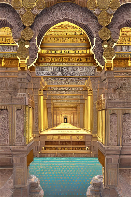 TEMPLE OF MEDITATION, African Portrait Canvas Wall Art.