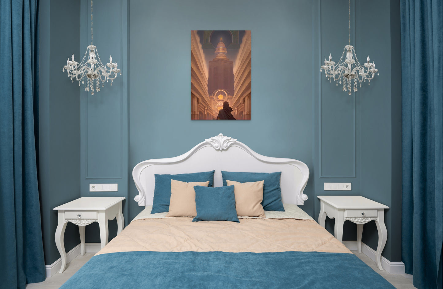 TEMPLE OF PEACE, African Portrait Canvas Wall Art.