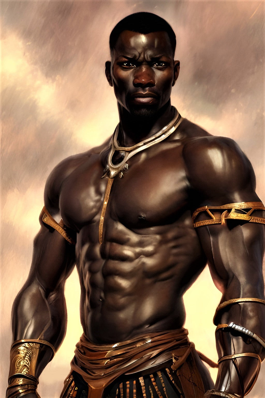 WARRIOR BOWANDA, African Portrait Canvas Wall Art.
