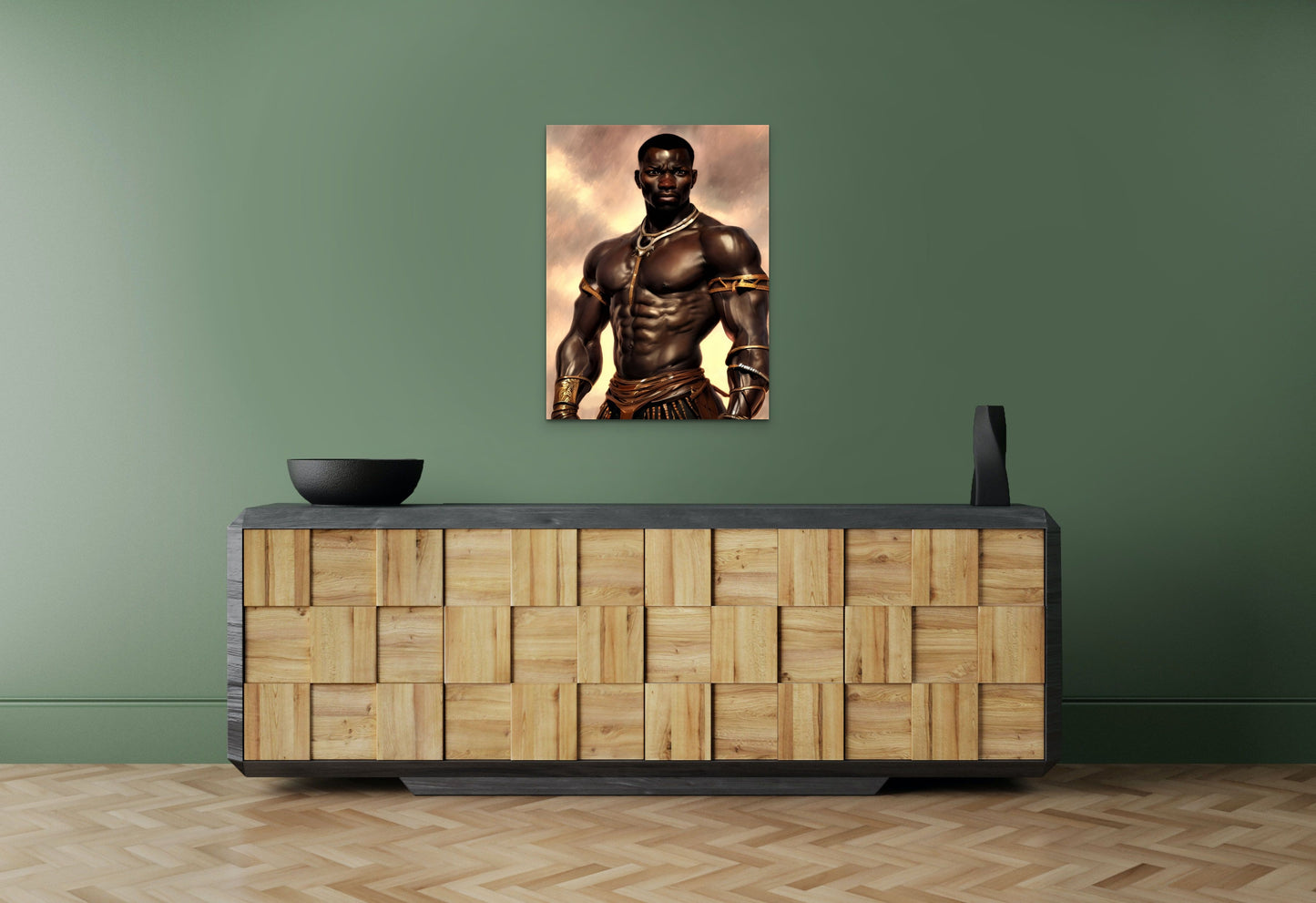 WARRIOR BOWANDA, African Portrait Canvas Wall Art.