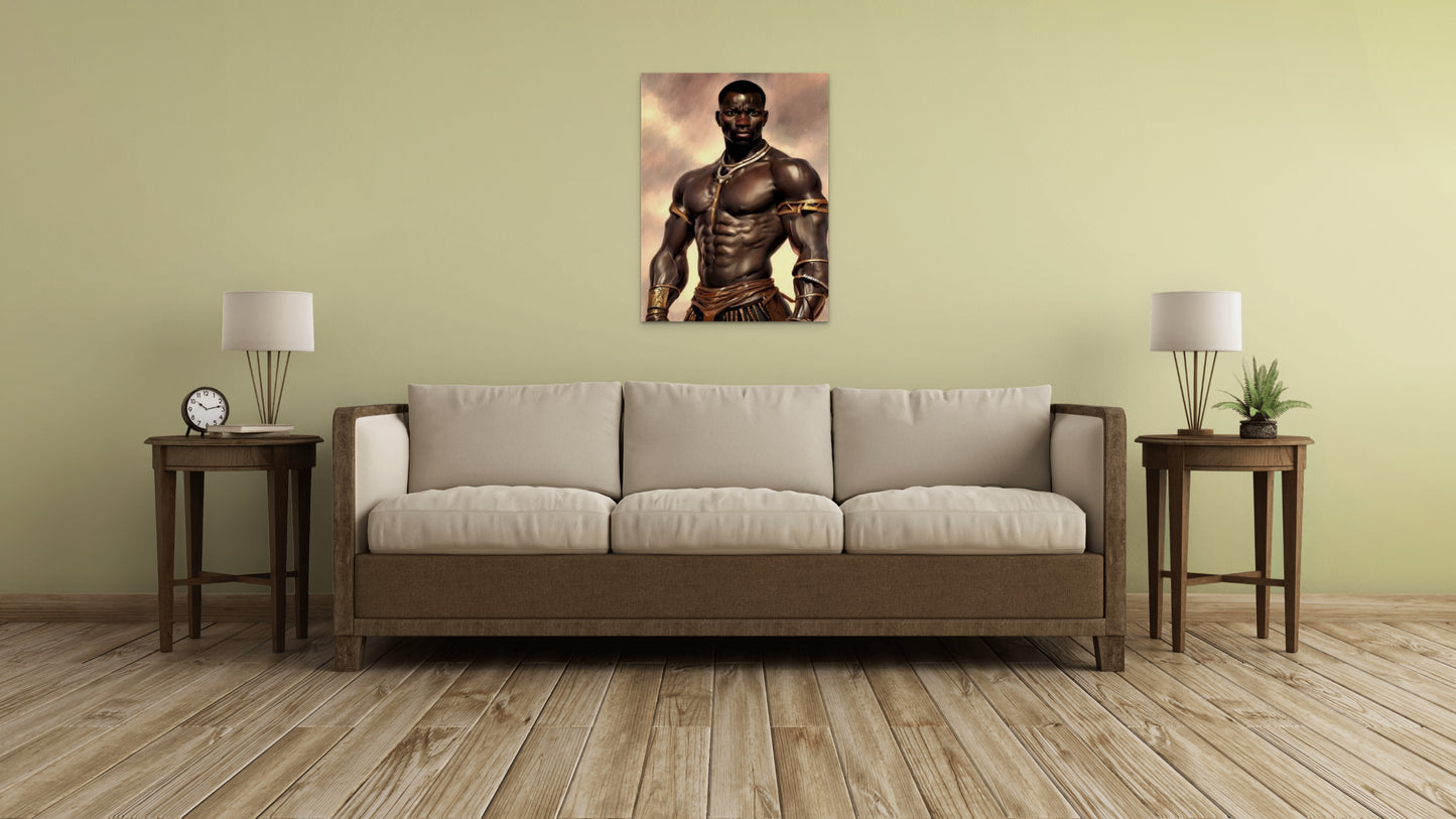 WARRIOR BOWANDA, African Portrait Canvas Wall Art.