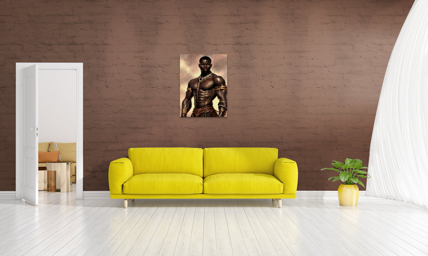 WARRIOR BOWANDA, African Portrait Canvas Wall Art.