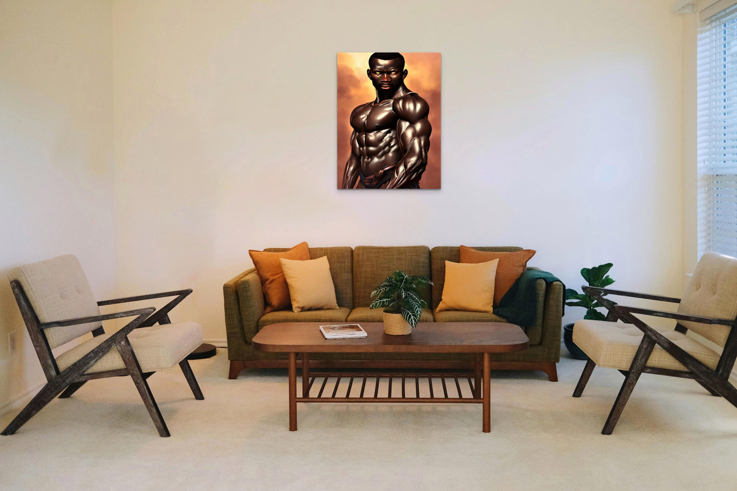 WARRIOR CYON, African Portrait Canvas Wall Art.