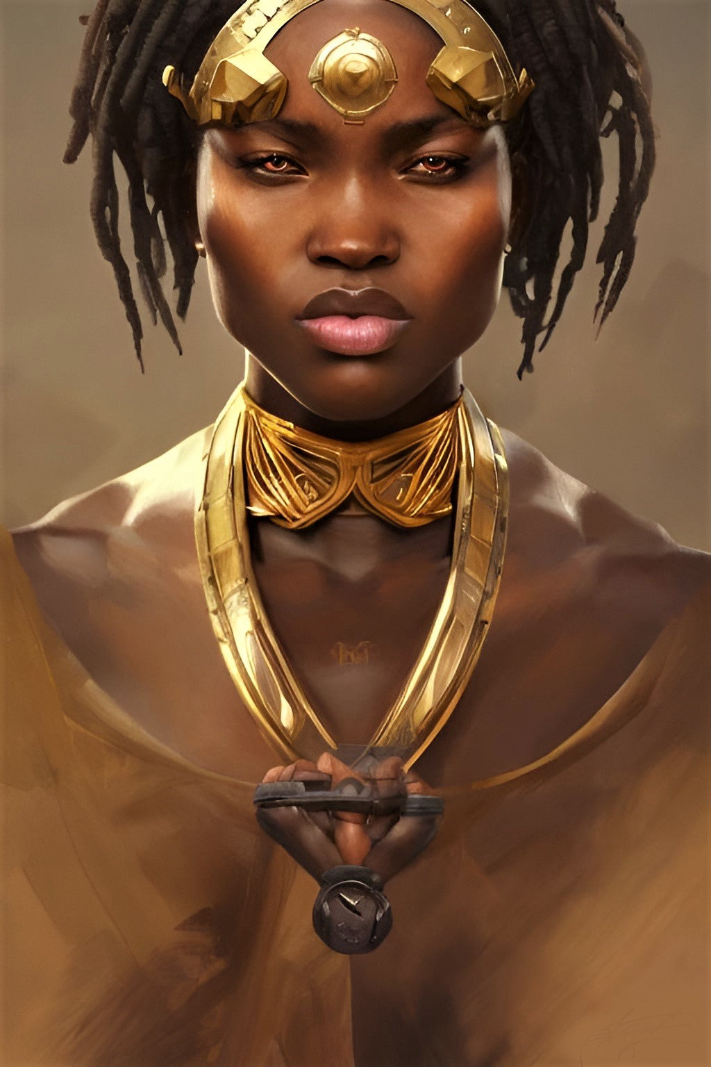 WARRIOR DAILA, African Portrait Canvas Wall Art.