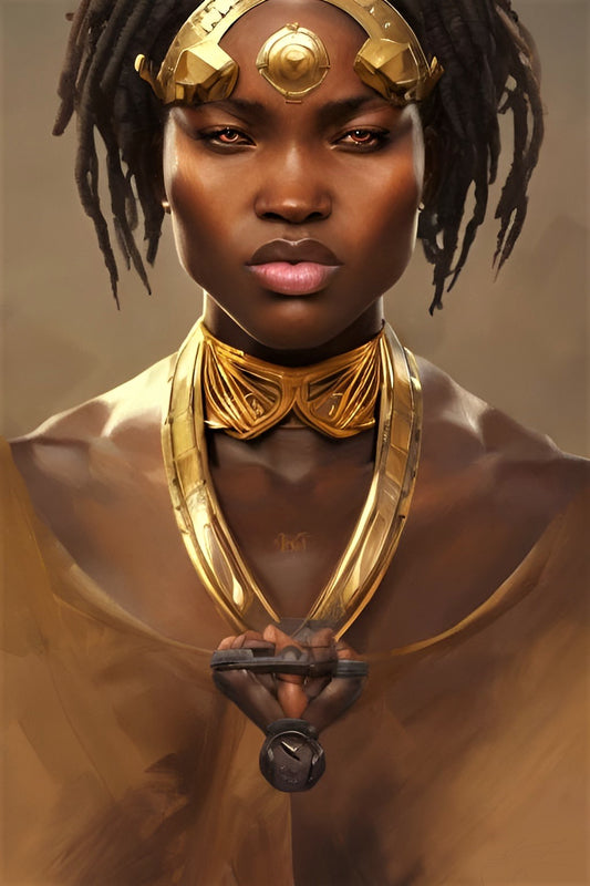 WARRIOR DAILA, African Portrait Canvas Wall Art.