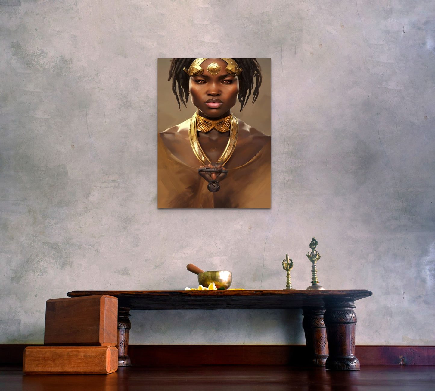 WARRIOR DAILA, African Portrait Canvas Wall Art.