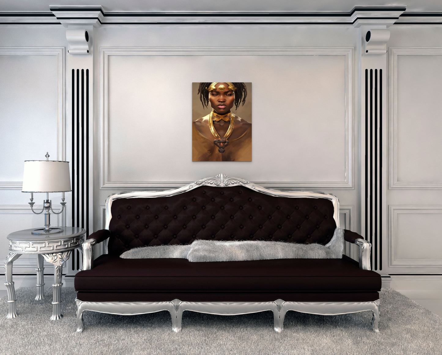 WARRIOR DAILA, African Portrait Canvas Wall Art.