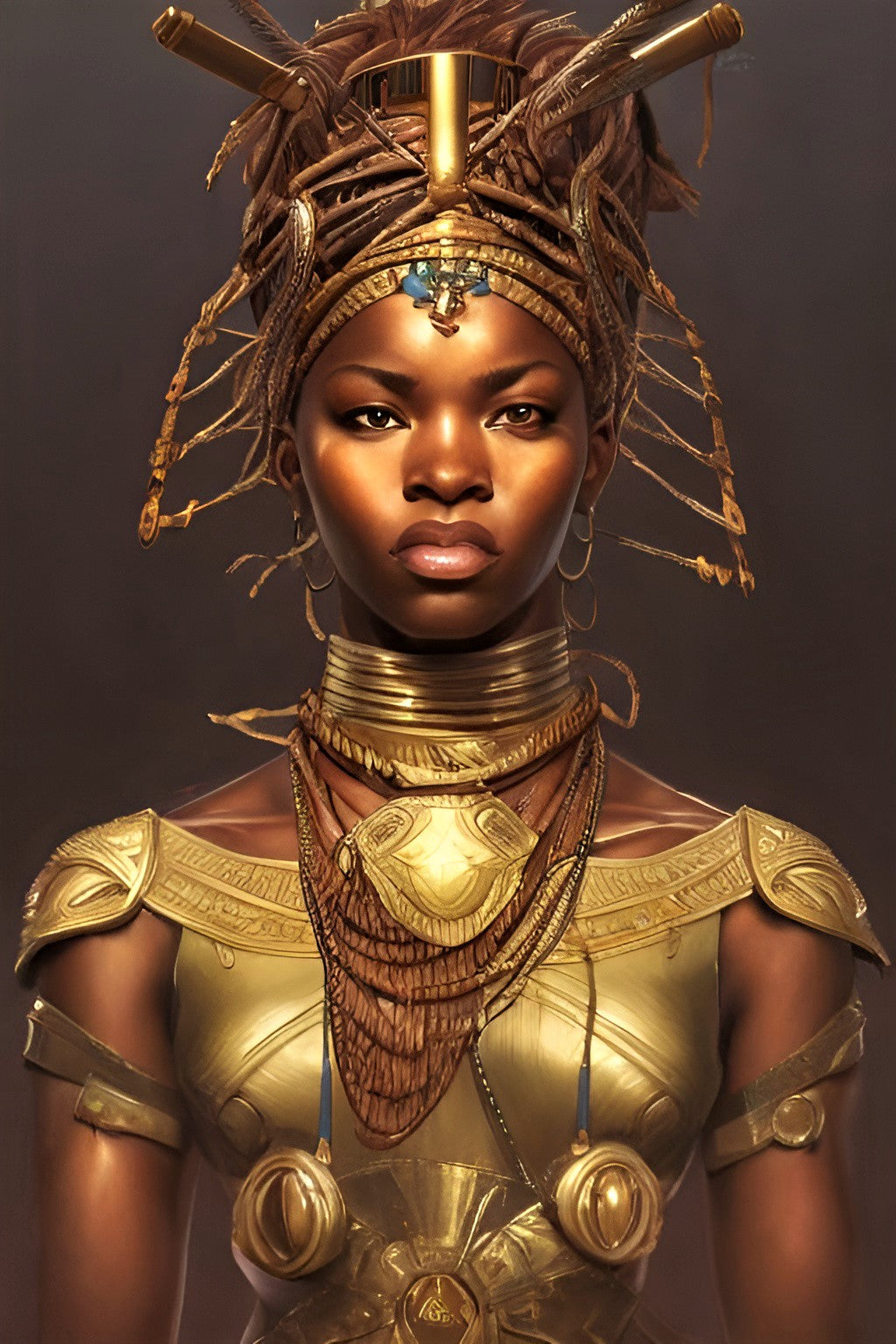WARRIOR DEQUANA, African Portrait Canvas Wall Art.