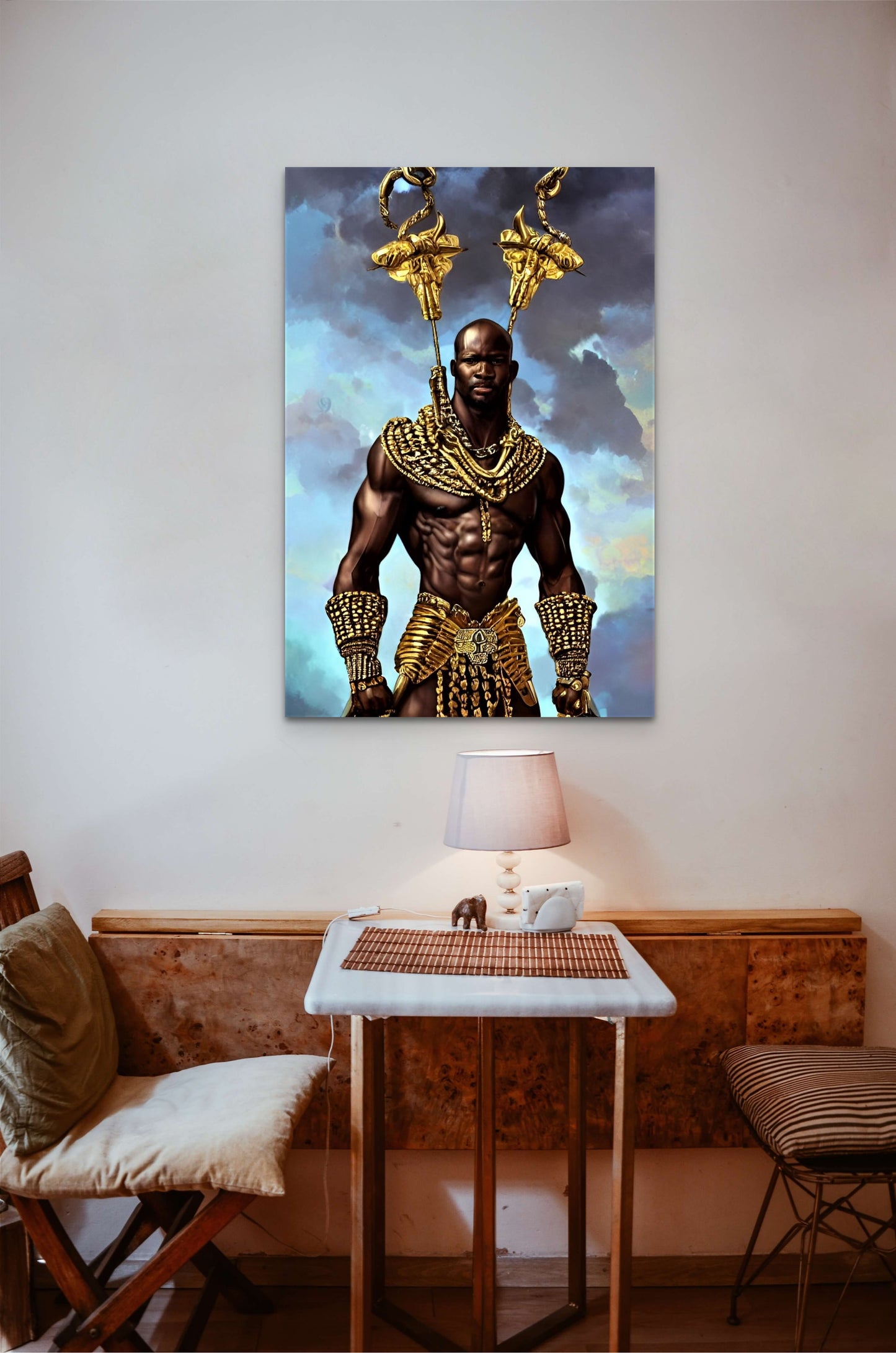 WARRIOR FARONDOE, African Portrait Canvas Wall Art.