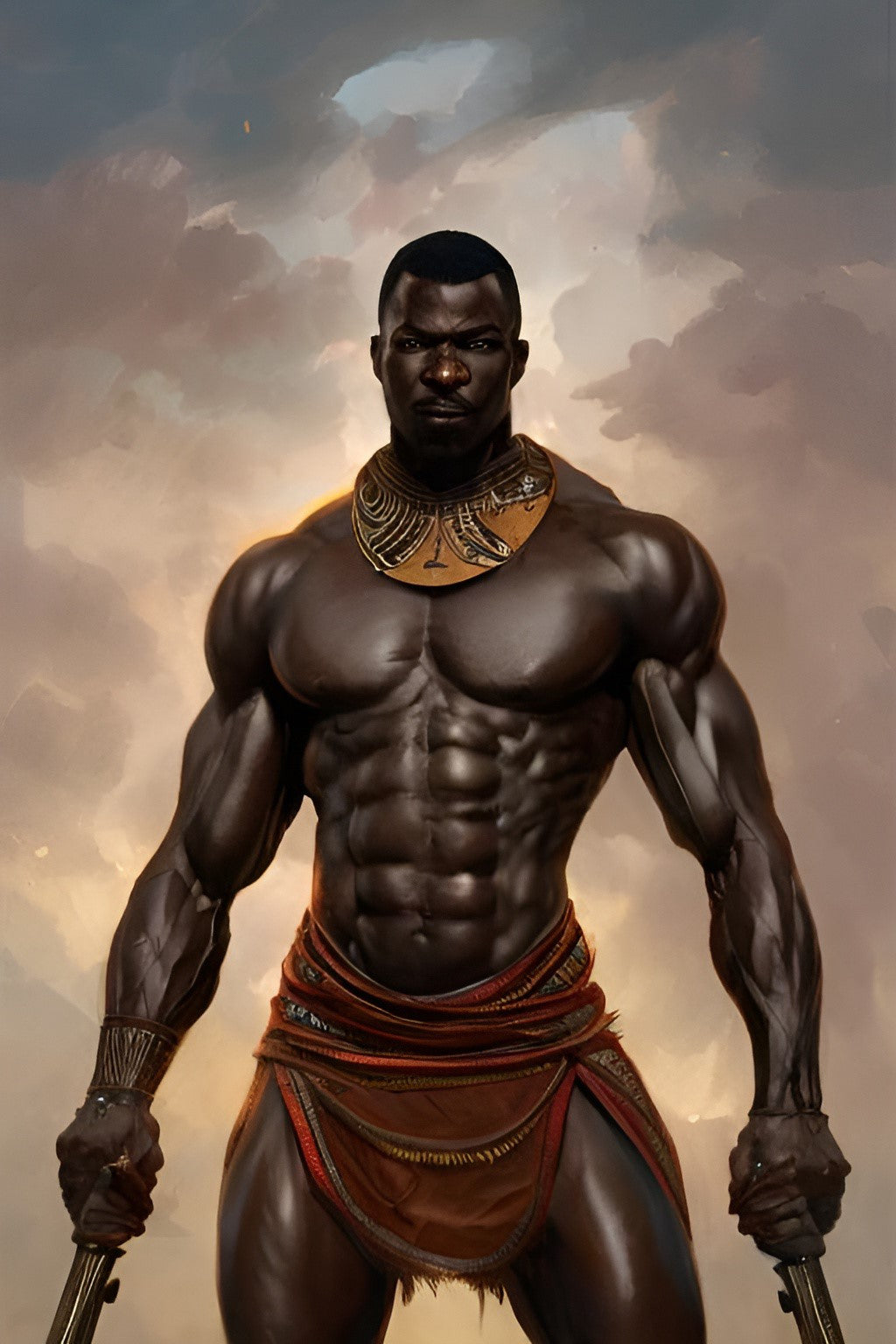 WARRIOR FRANDRAH, African Portrait Canvas Wall Art.