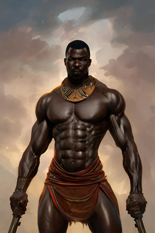 WARRIOR FRANDRAH, African Portrait Canvas Wall Art.