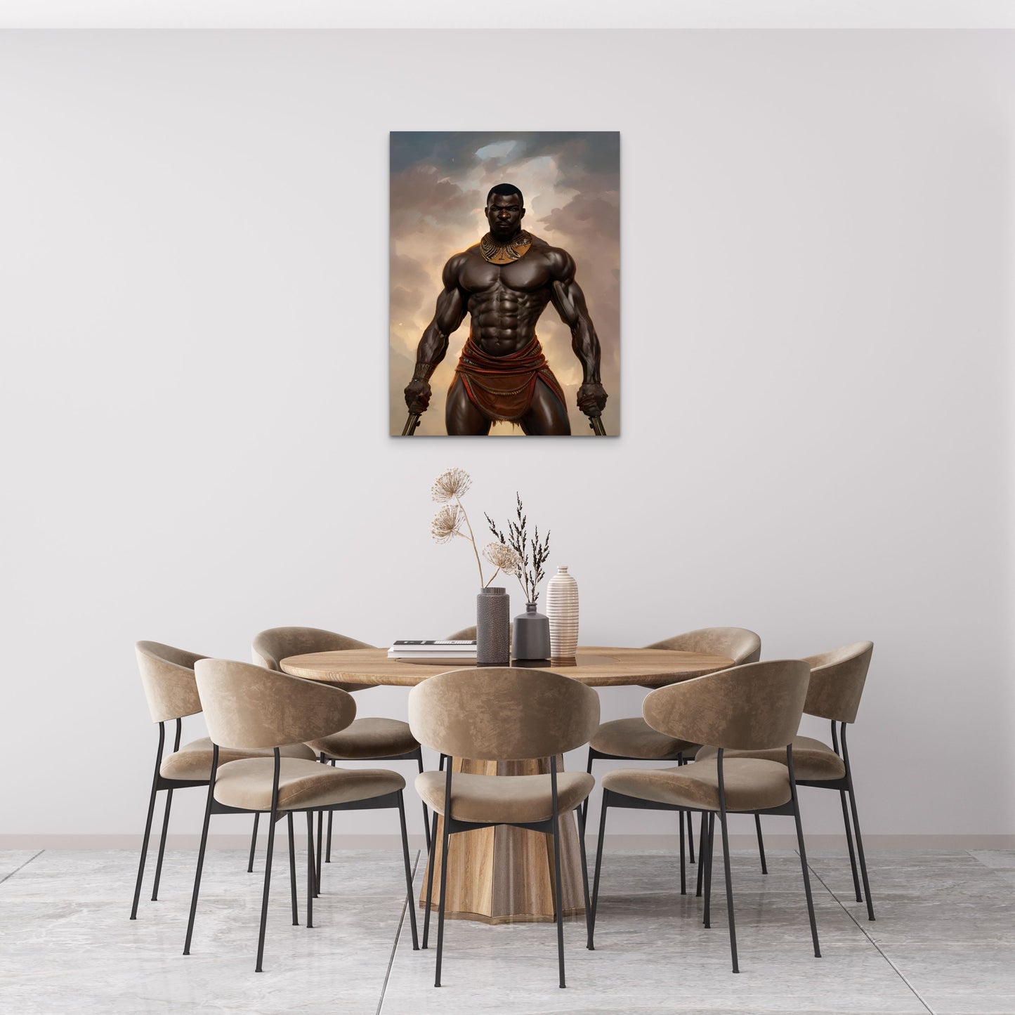 WARRIOR FRANDRAH, African Portrait Canvas Wall Art.