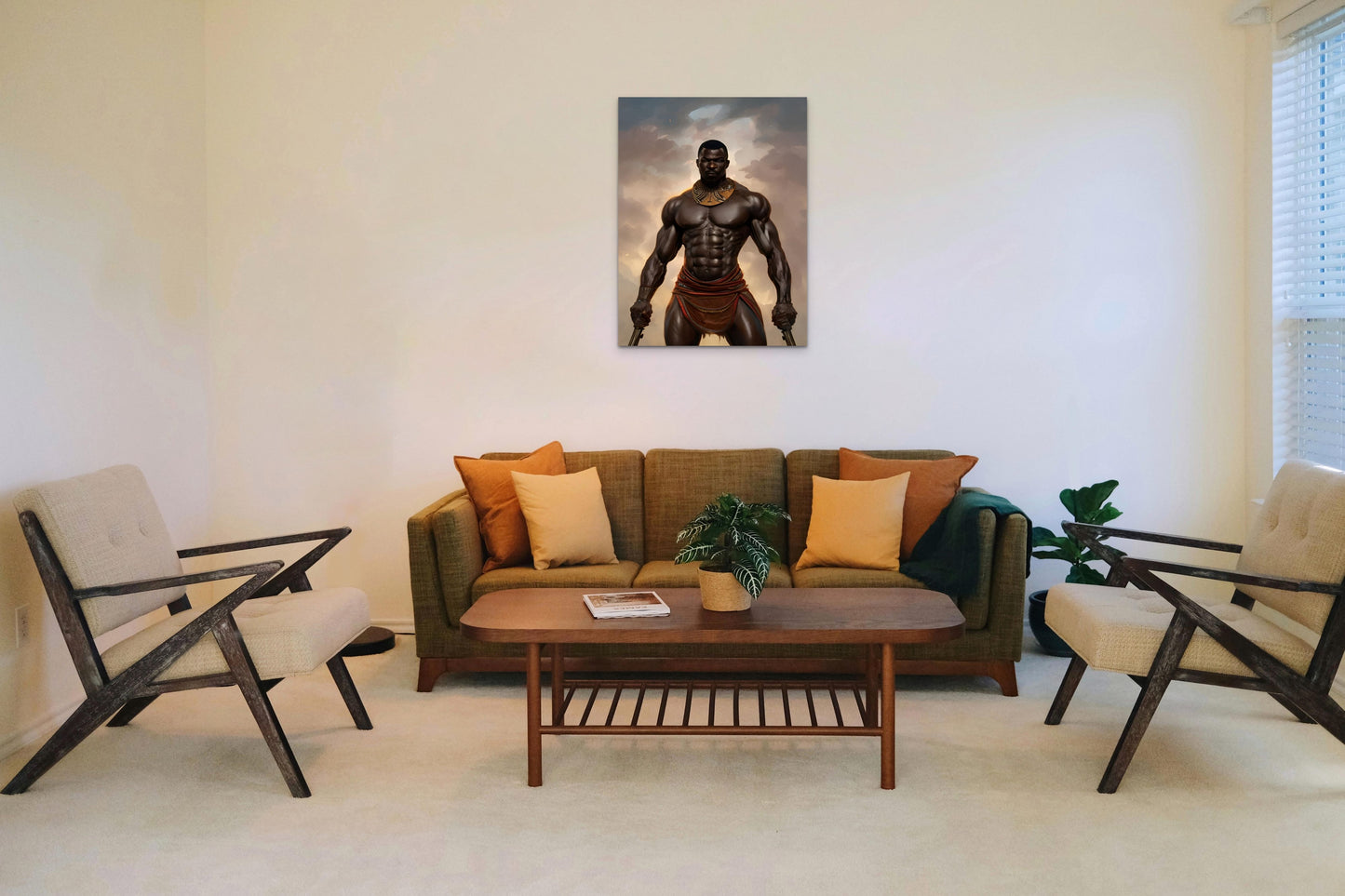 WARRIOR FRANDRAH, African Portrait Canvas Wall Art.