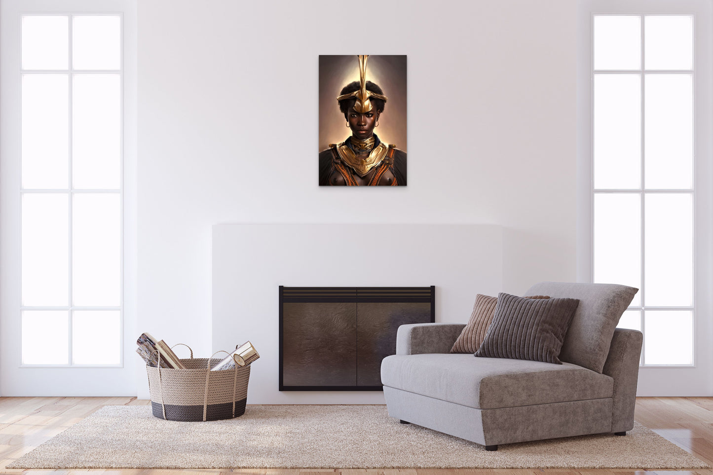 WARRIOR GWYNJARA, African Portrait Canvas Wall Art.