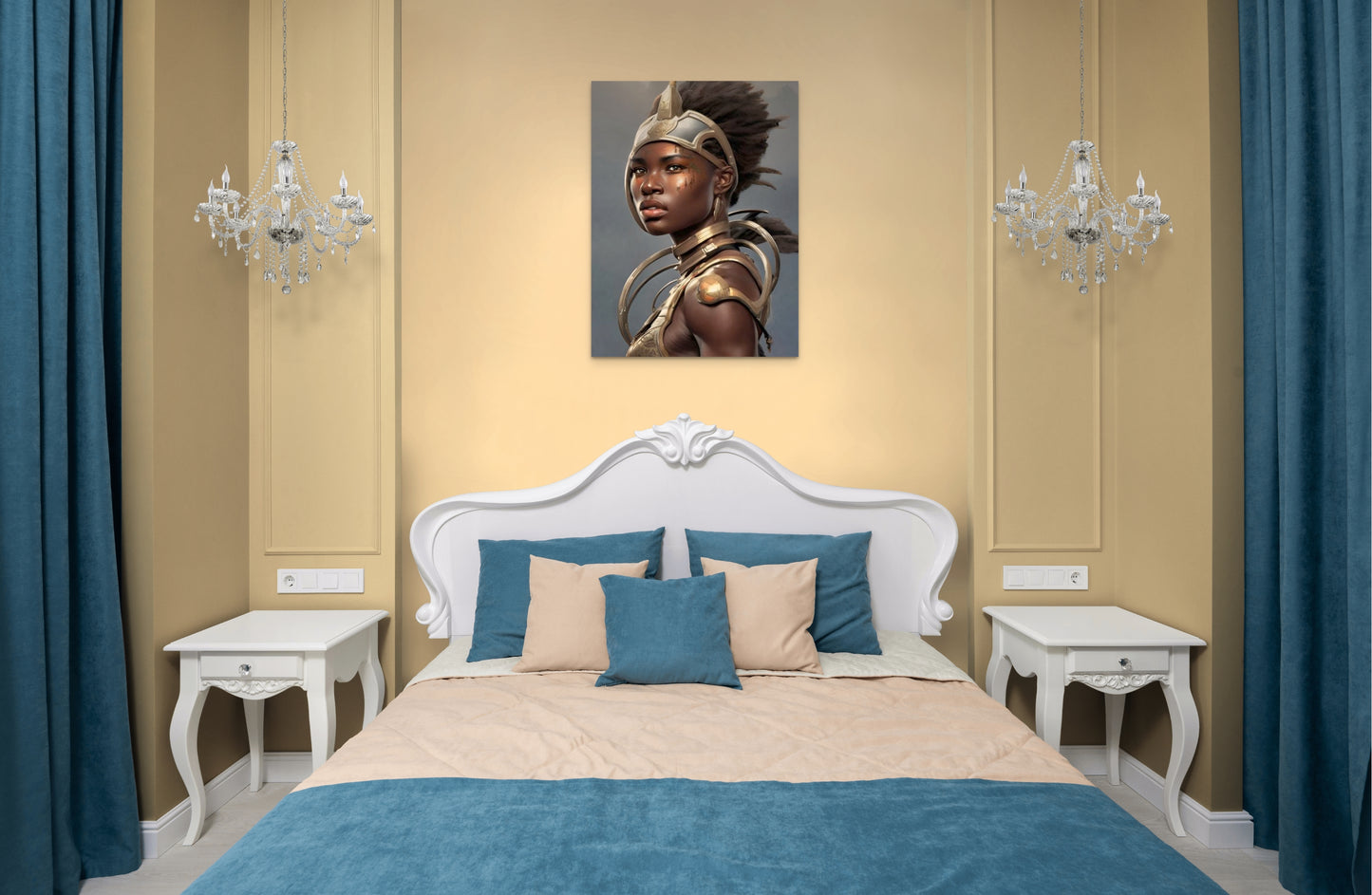 WARRIOR JUANEDRIN, African Portrait Canvas Wall Art.