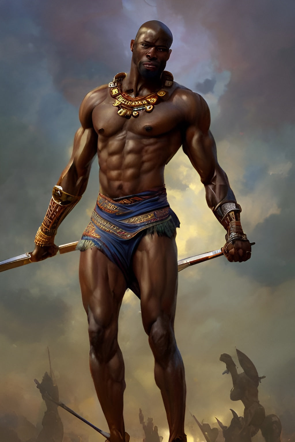 WARRIOR KANANEE, African Portrait Canvas Wall Art.