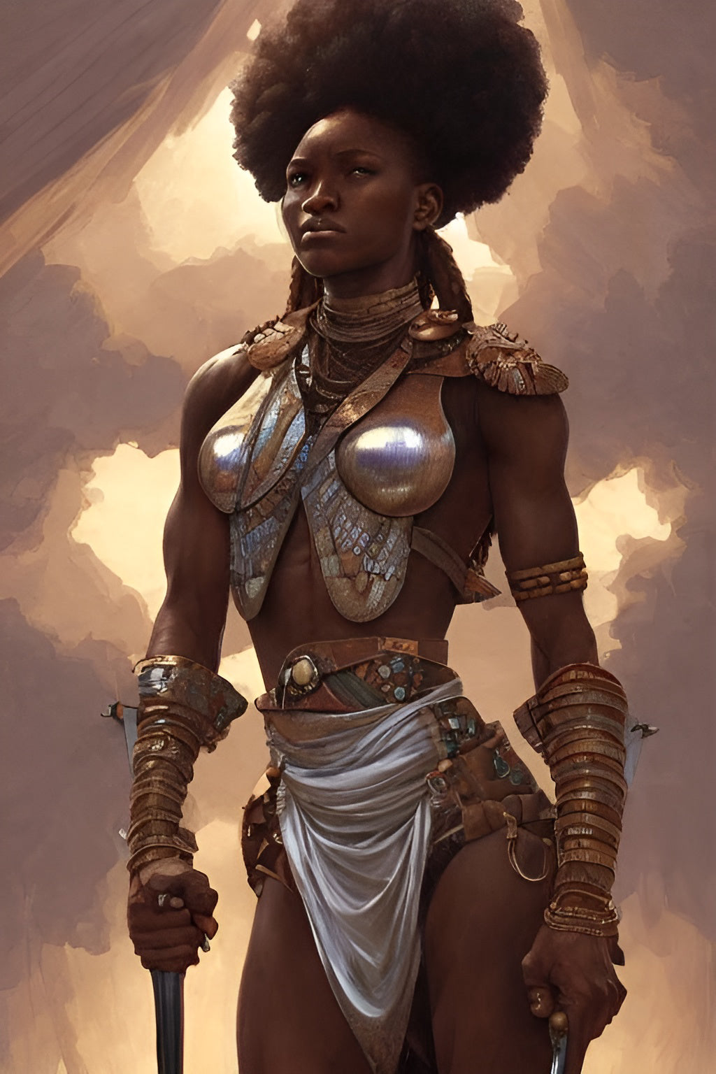 WARRIOR QUANDOONAH, African Portrait Canvas Wall Art.