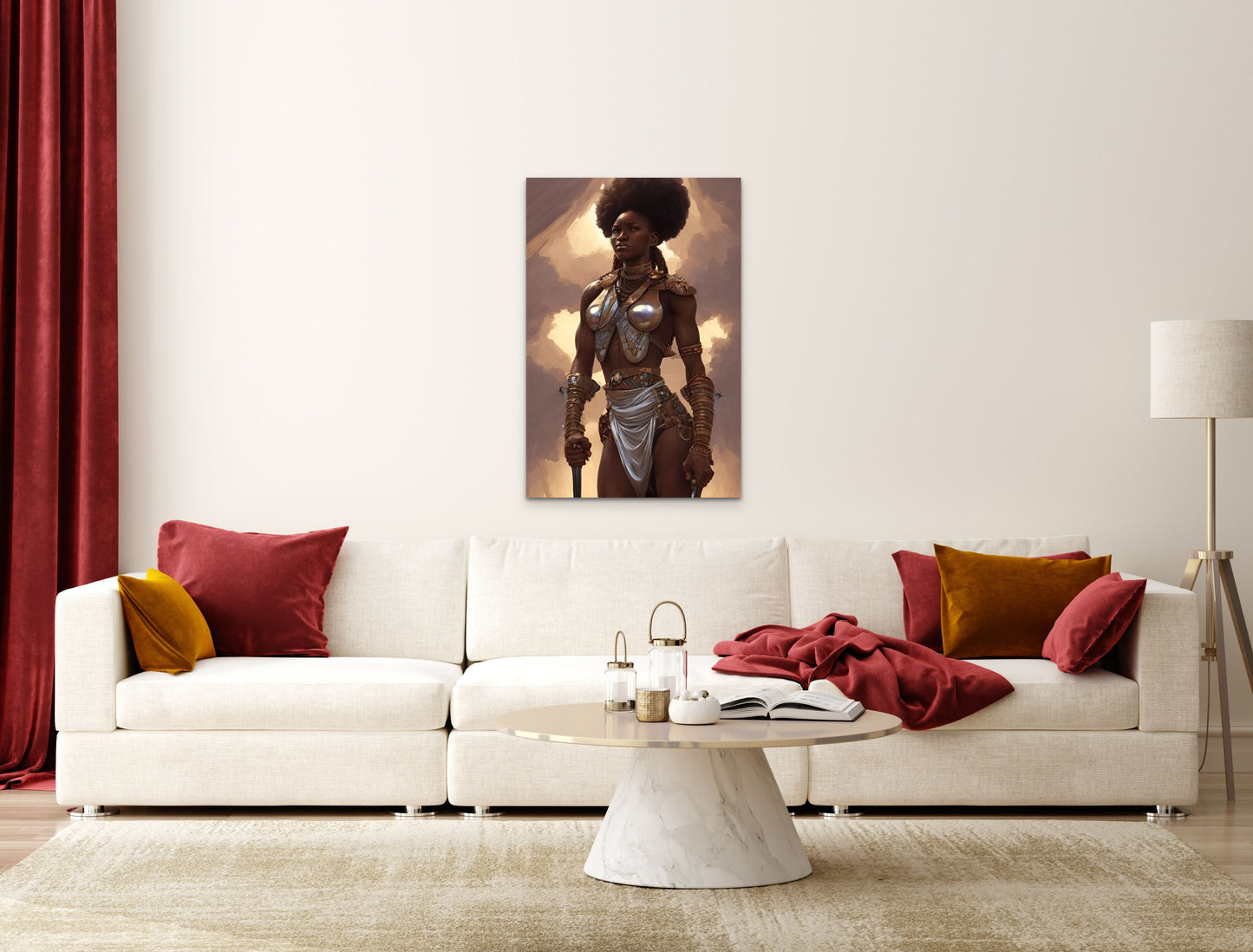 WARRIOR QUANDOONAH, African Portrait Canvas Wall Art.
