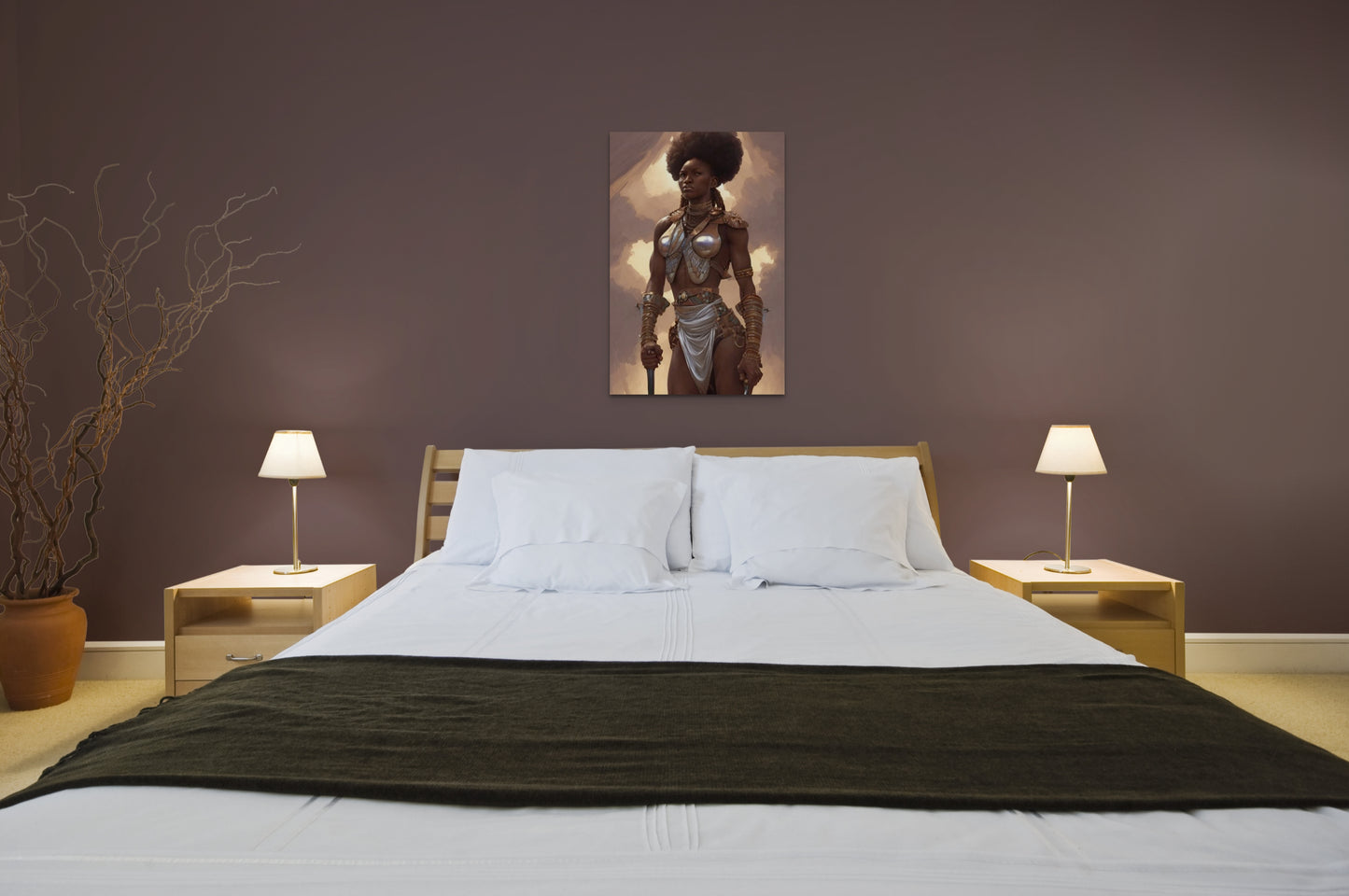 WARRIOR QUANDOONAH, African Portrait Canvas Wall Art.