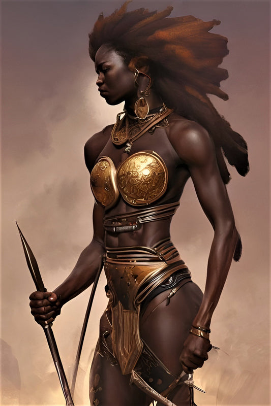 WARRIOR SEMANDA, African Portrait Canvas Wall Art.