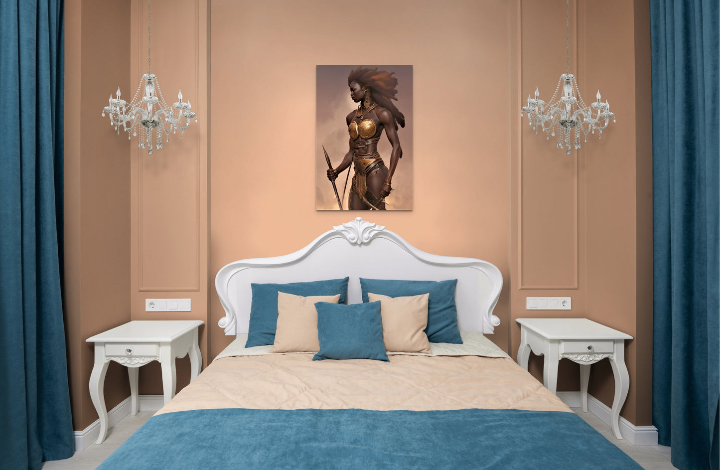 WARRIOR SEMANDA, African Portrait Canvas Wall Art.