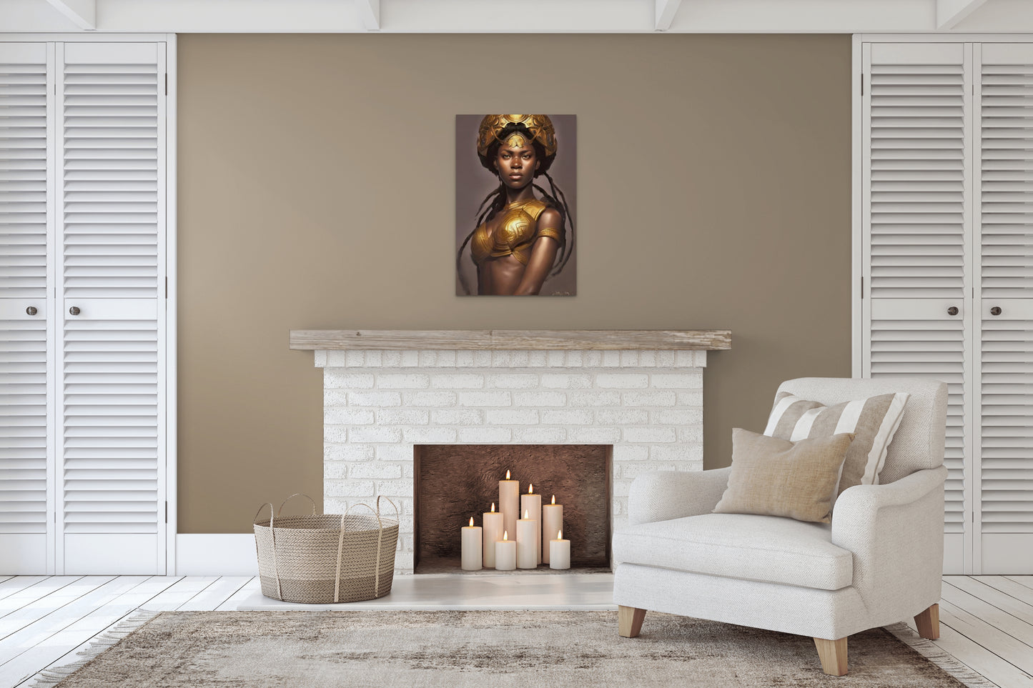WARRIOR SHONDA, African Portrait Canvas Wall Art.