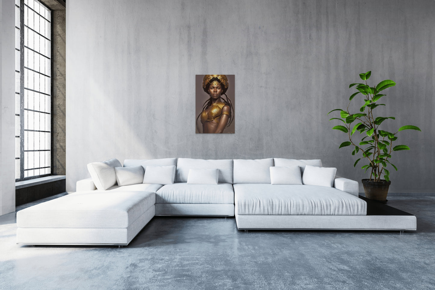 WARRIOR SHONDA, African Portrait Canvas Wall Art.