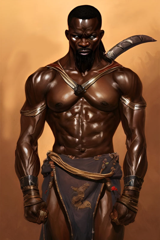 WARRIOR ZAMDOE, African Portrait Canvas Wall Art.