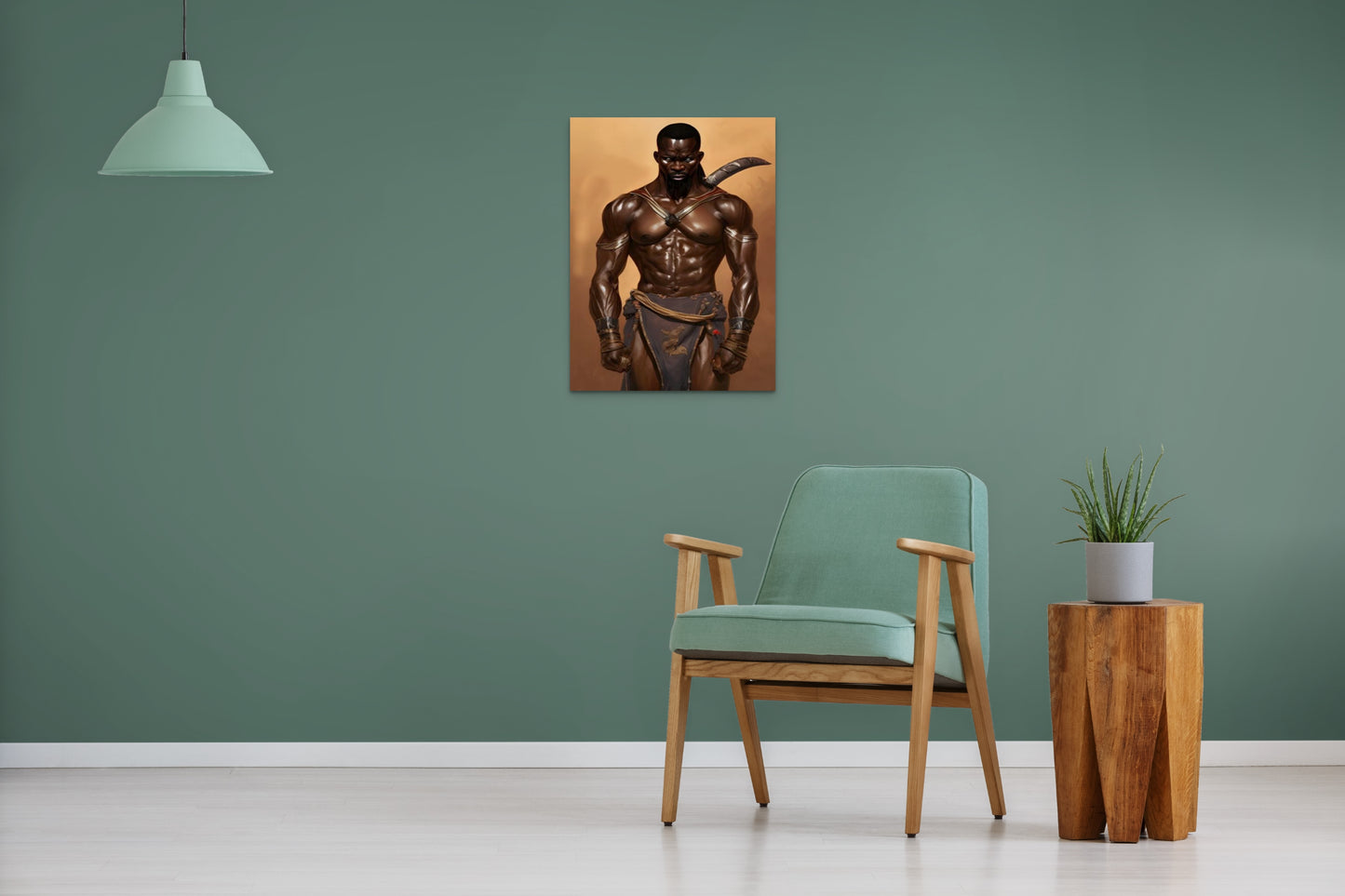 WARRIOR ZAMDOE, African Portrait Canvas Wall Art.