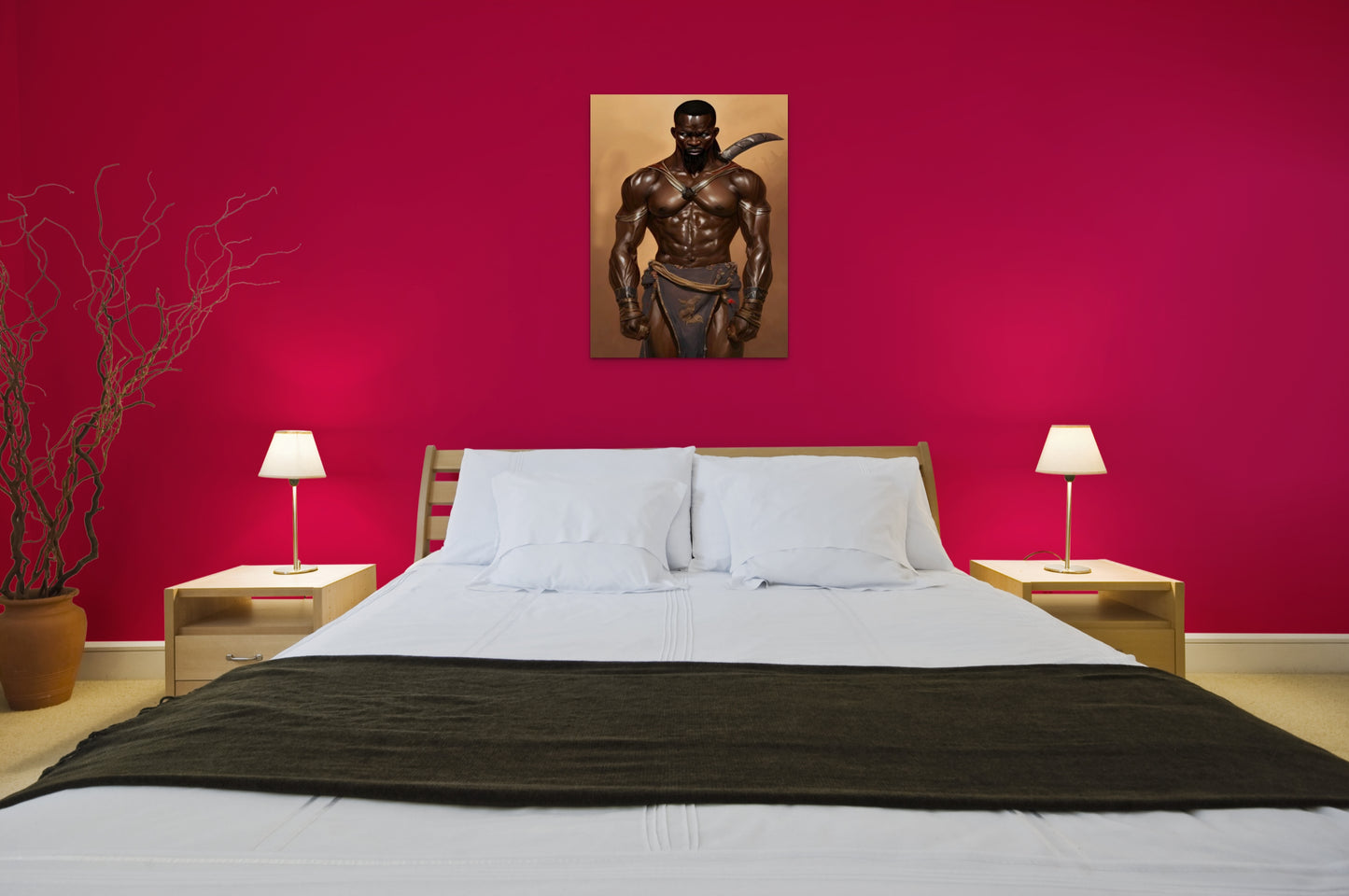WARRIOR ZAMDOE, African Portrait Canvas Wall Art.