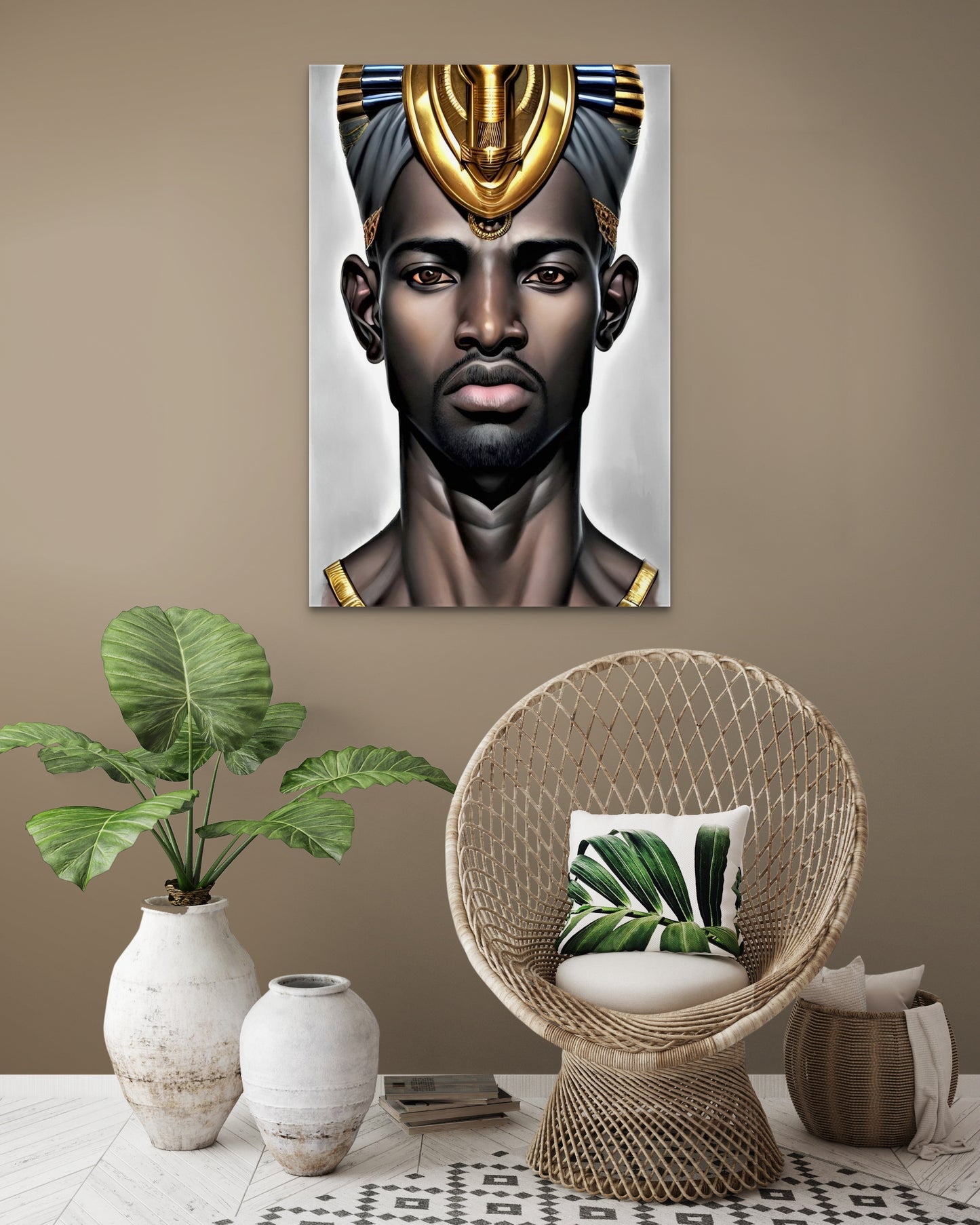 PHAROAH EVERSO, African Portrait Canvas Wall Art.
