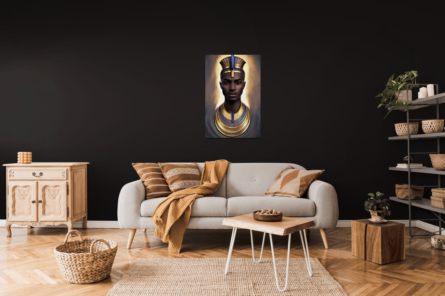 PHAROAH VANEZ, African Portrait Canvas Wall Art.
